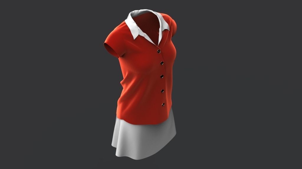 Shirt and Skirt 3d model ith mannequin 3D model_9