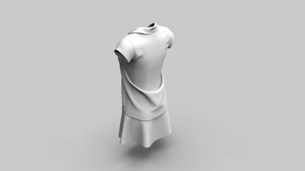 Shirt and Skirt 3d model ith mannequin 3D model_28