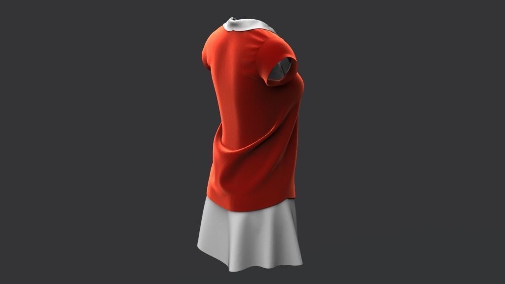 Shirt and Skirt 3d model ith mannequin 3D model_8