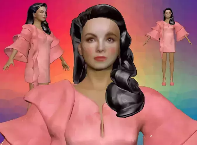 Beautiful Girl 3D Model PBR  Animated