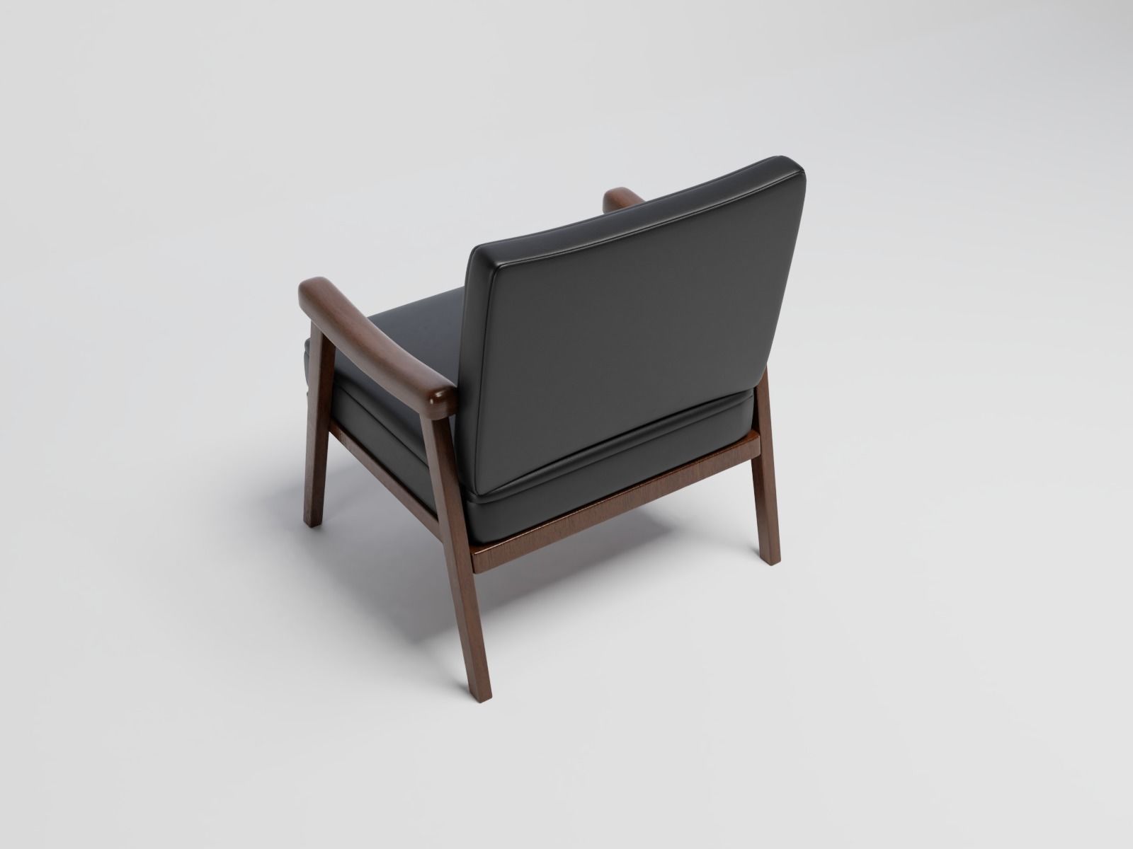 Chair black leather 3D model_4