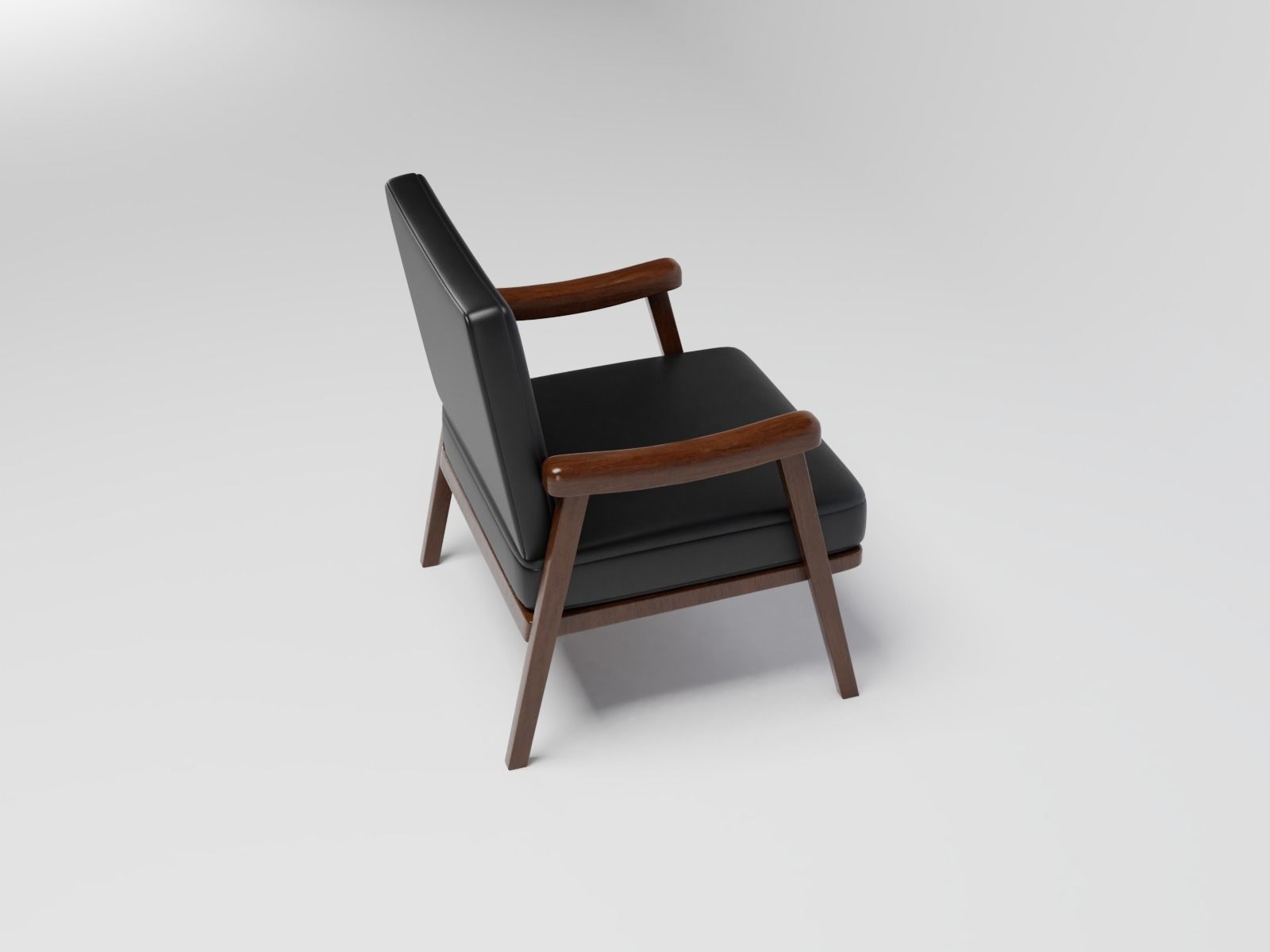 Chair black leather 3D model_6