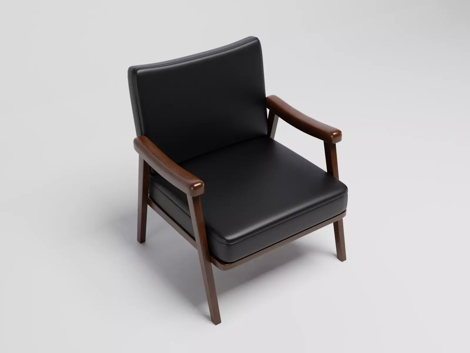 Chair black leather 3D model_0