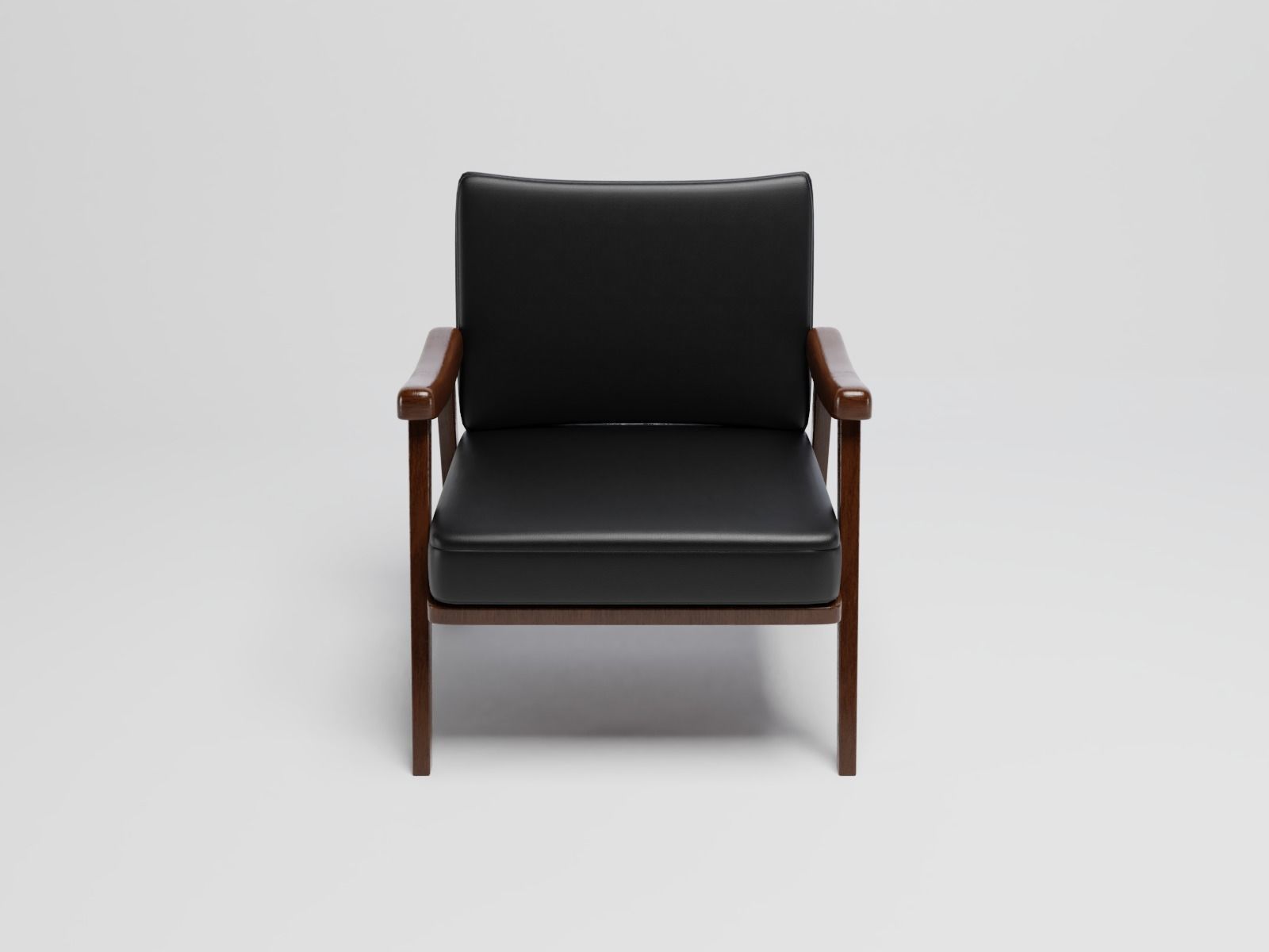 Chair black leather 3D model_1