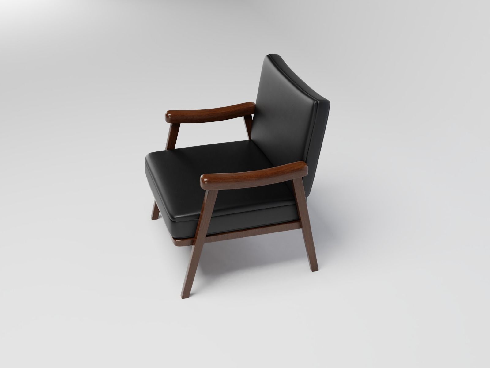 Chair black leather 3D model_2
