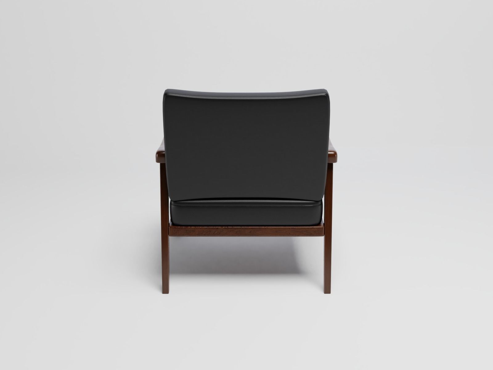 Chair black leather 3D model_5