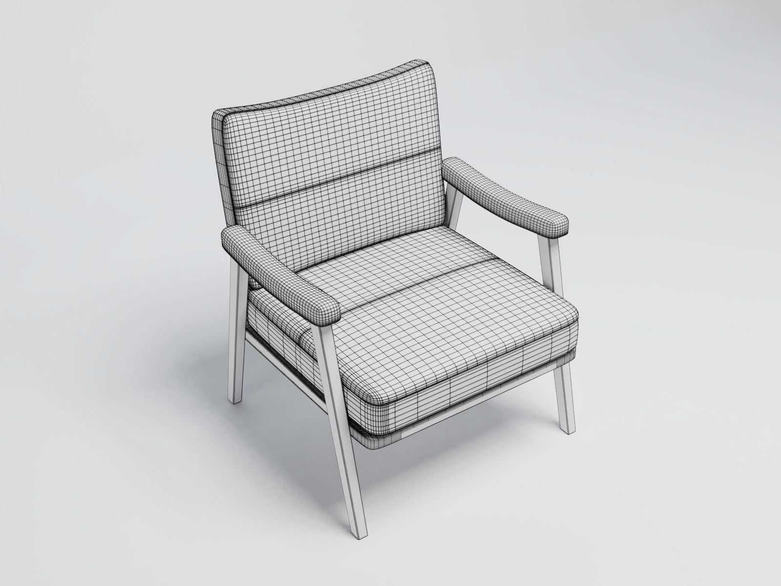 Chair black leather 3D model_12