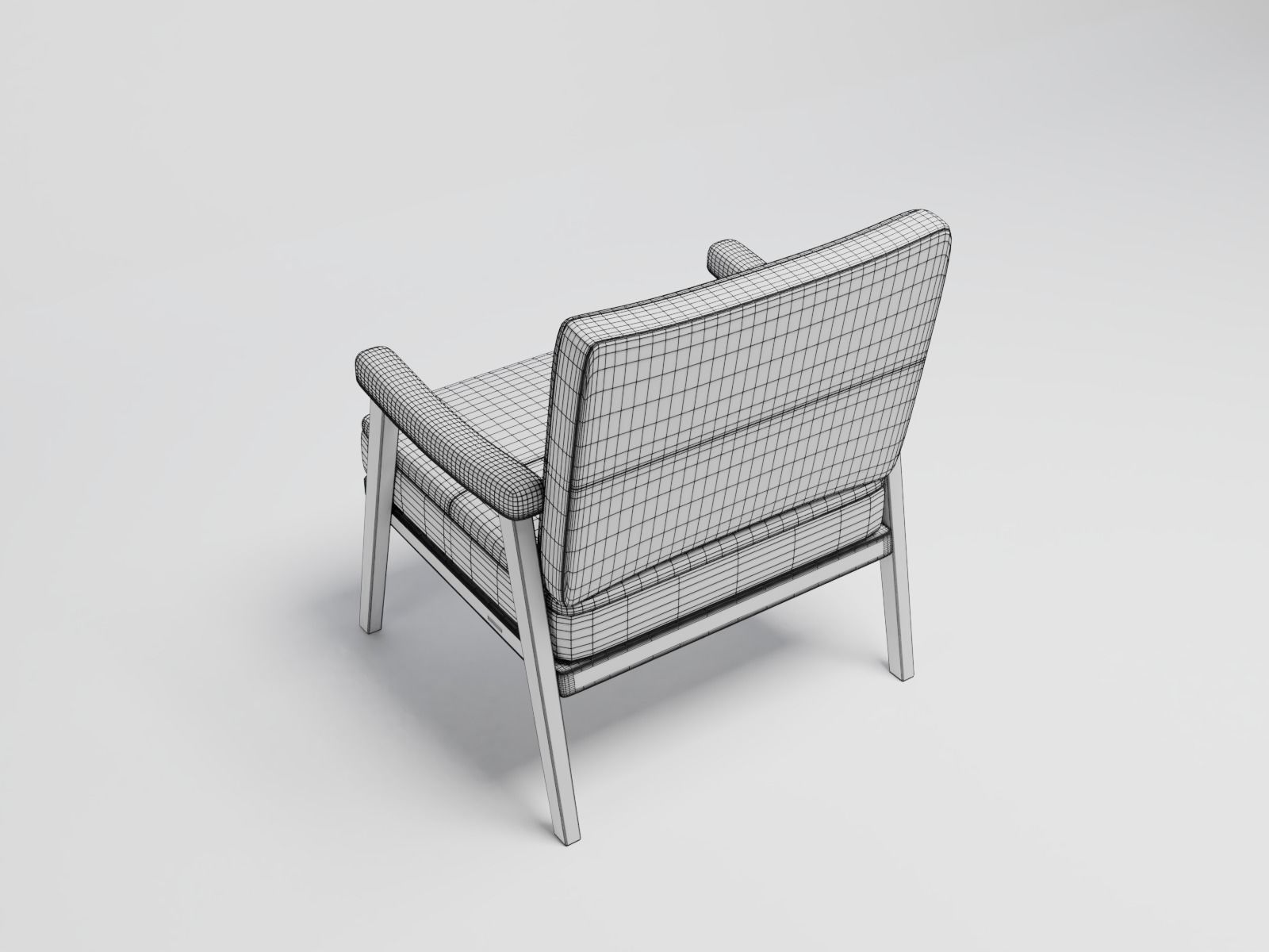 Chair black leather 3D model_13