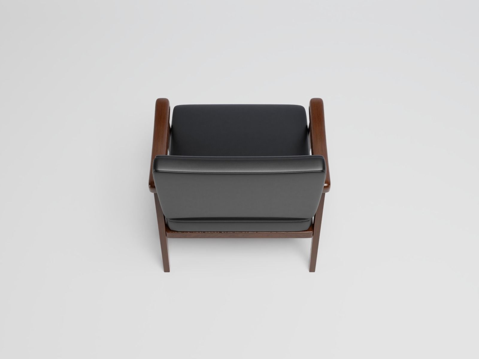 Chair black leather 3D model_9