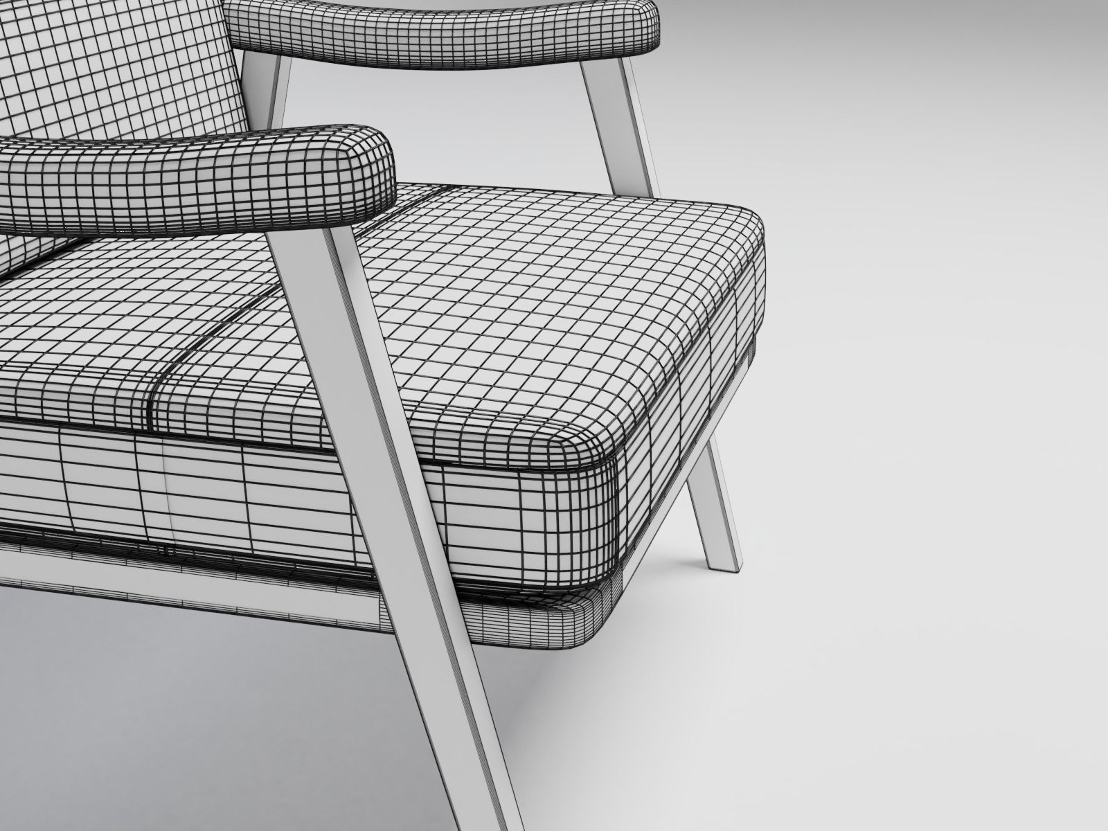 Chair black leather 3D model_11