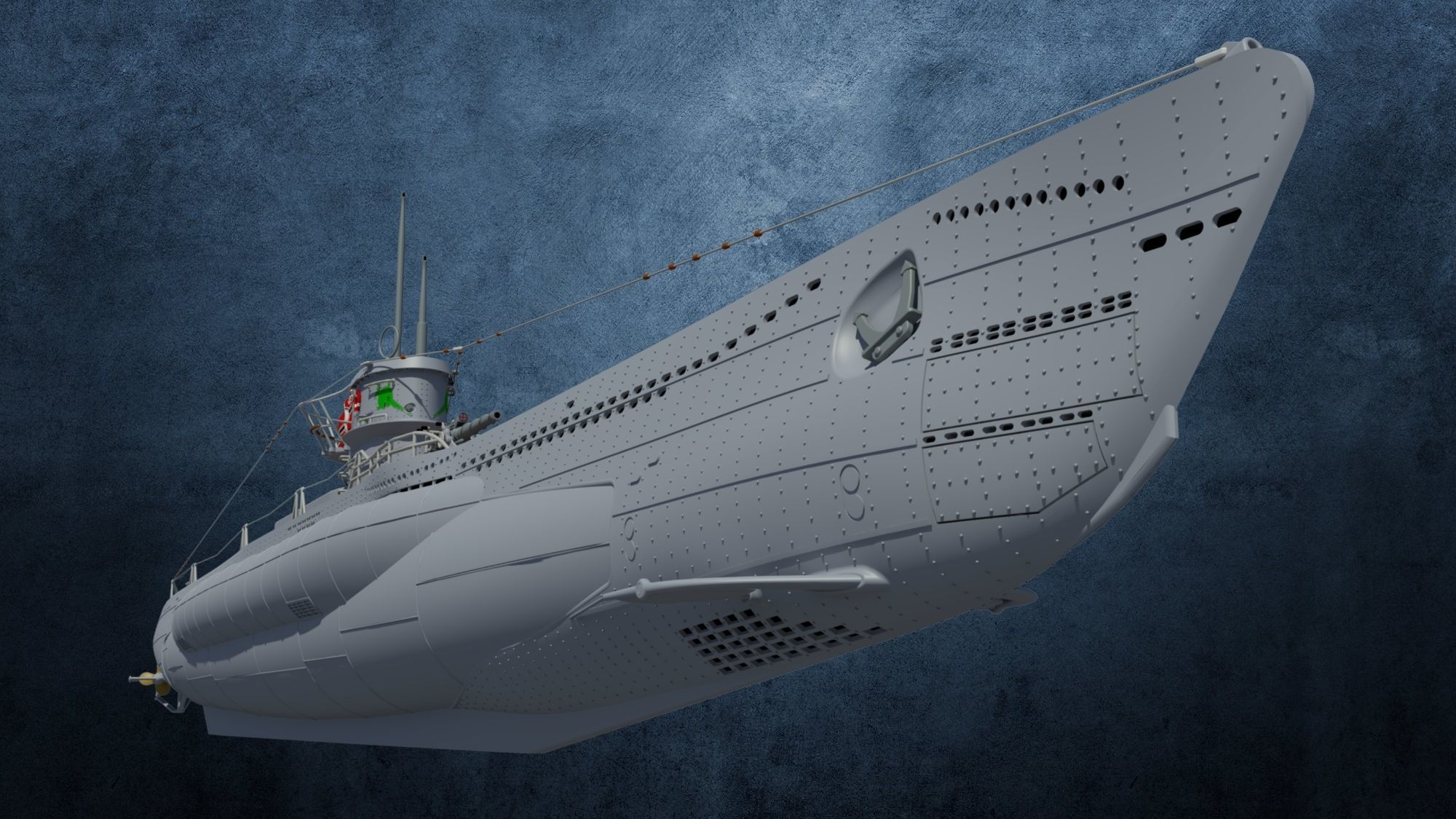 U-Boot Typ VIID detailed 3D model_4