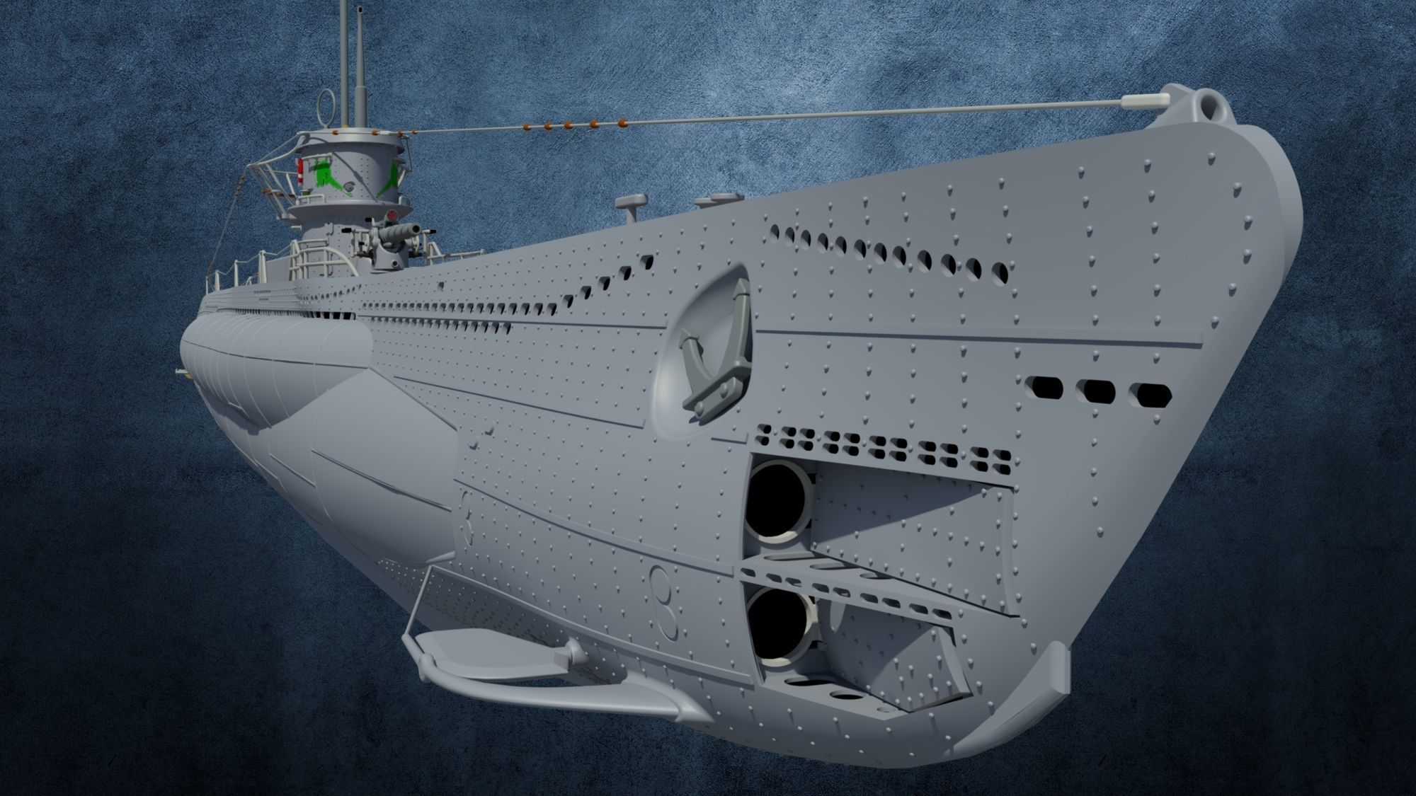 U-Boot Typ VIID detailed 3D model_2