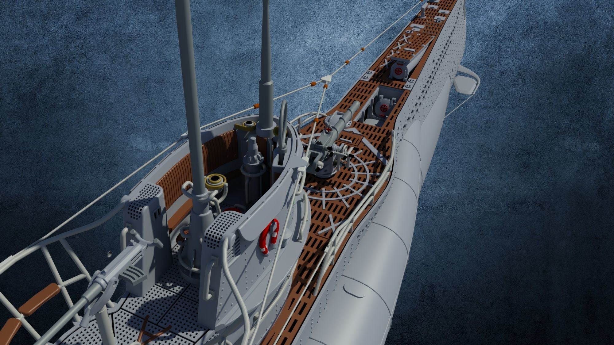 U-Boot Typ VIID detailed 3D model_8