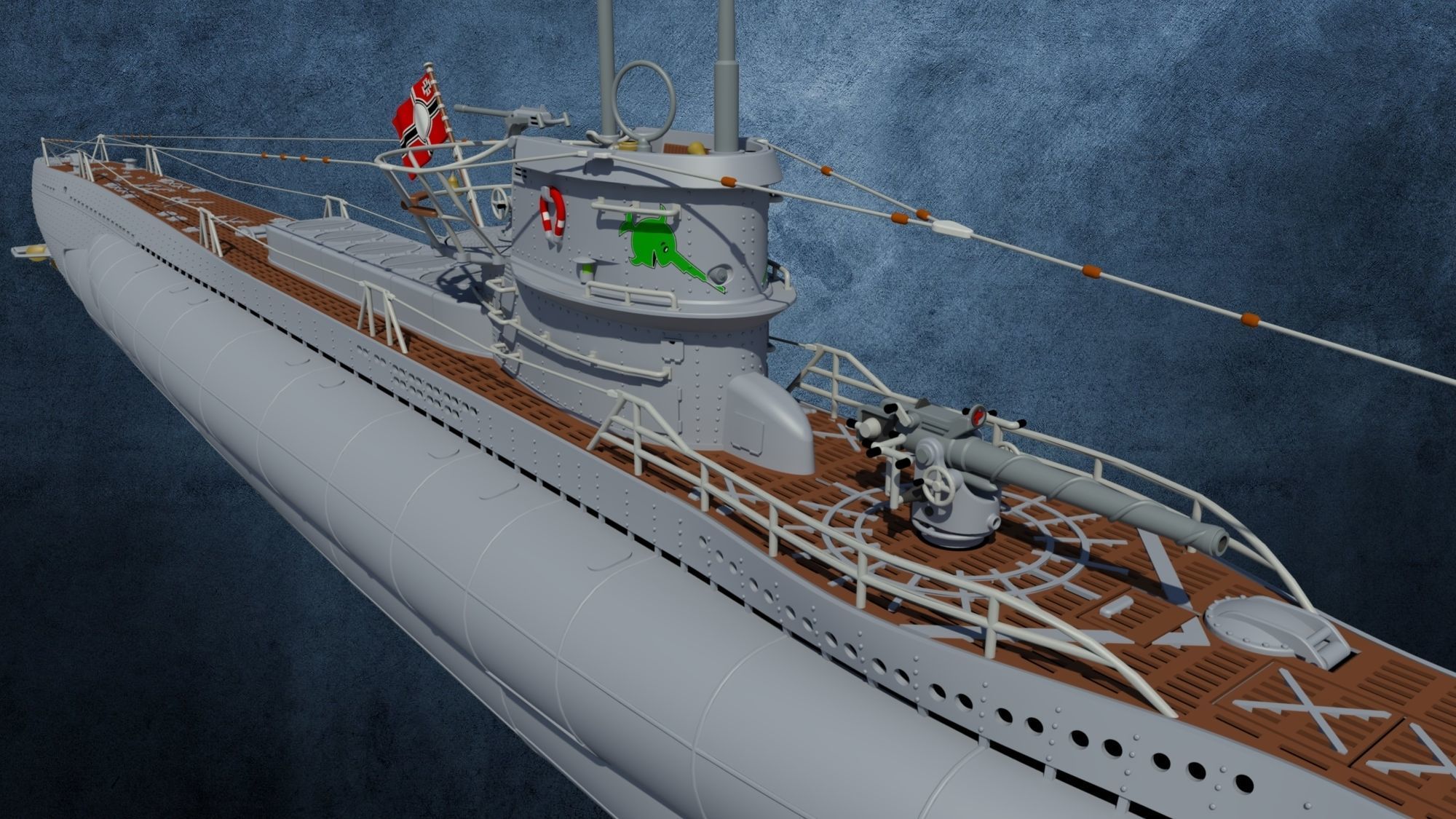 U-Boot Typ VIID detailed 3D model_3