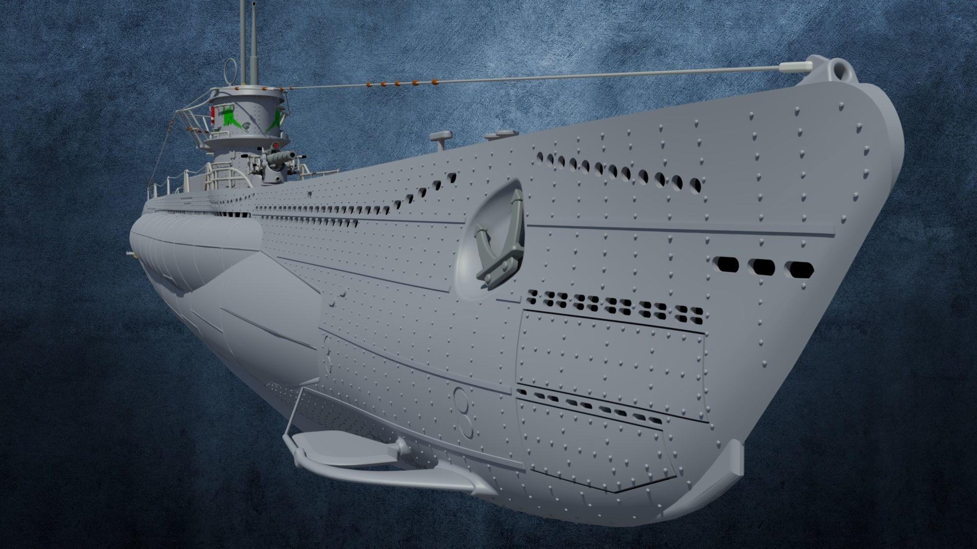 U-Boot Typ VIID detailed 3D model_1