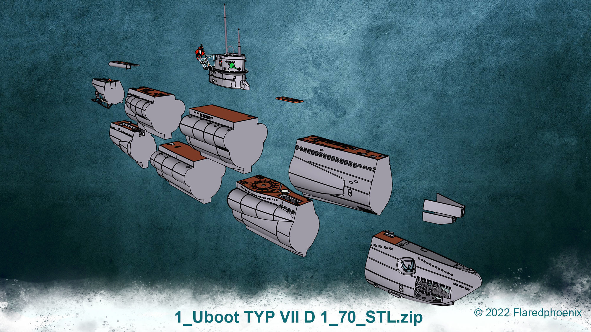 U-Boot Typ VIID detailed 3D model_15