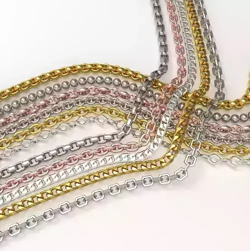 set 1 of simple chains 3D print model