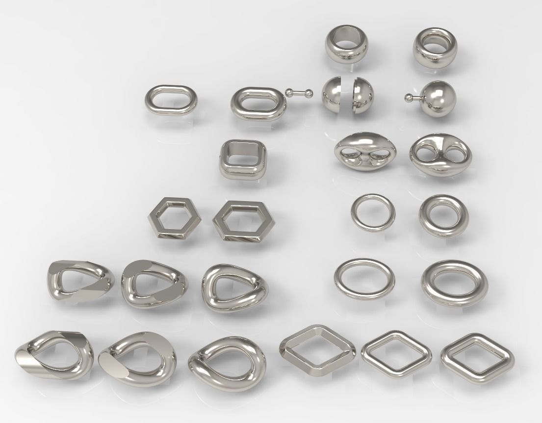 set 1 of simple chains 3D print model_8