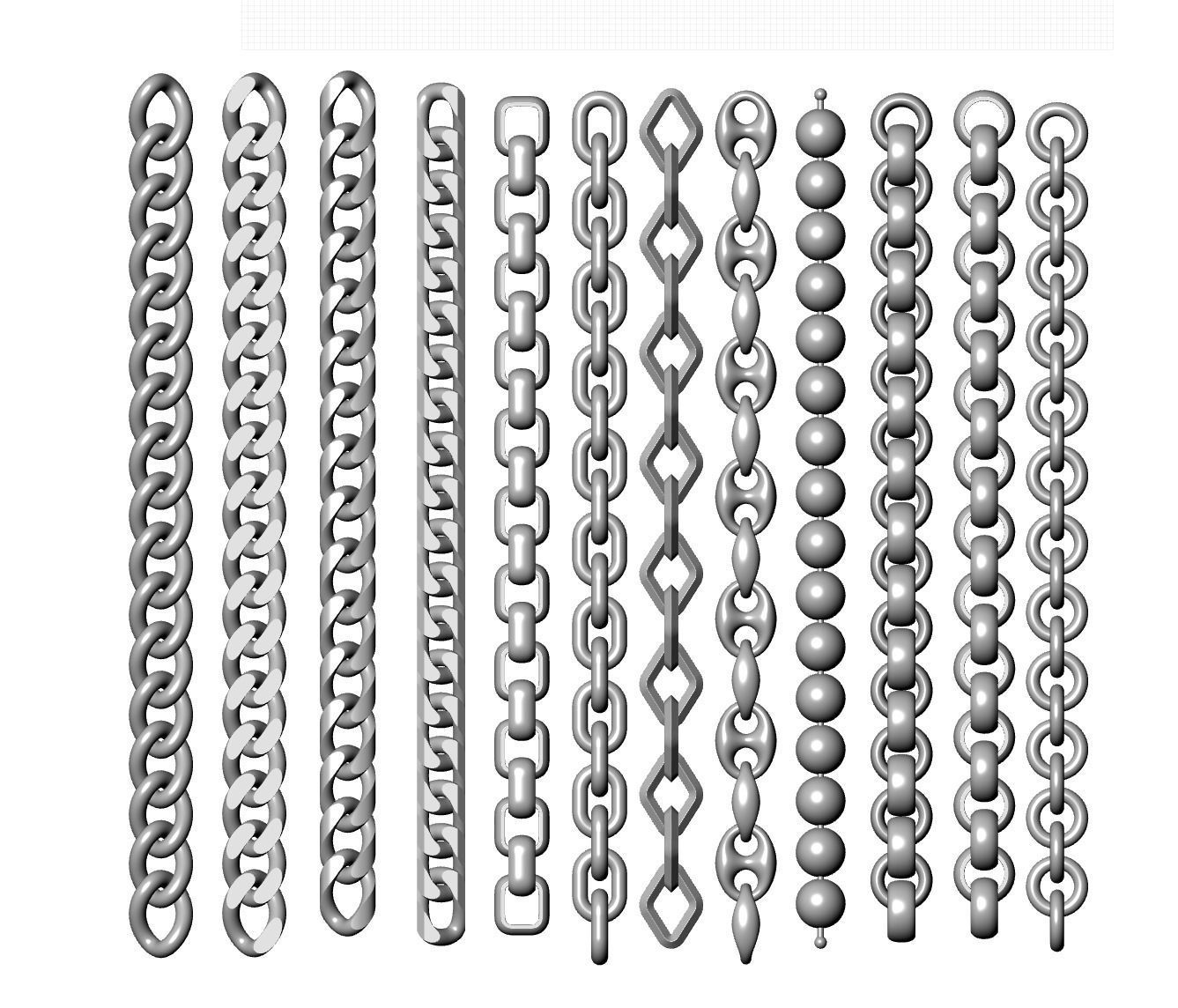 set 1 of simple chains 3D print model_2