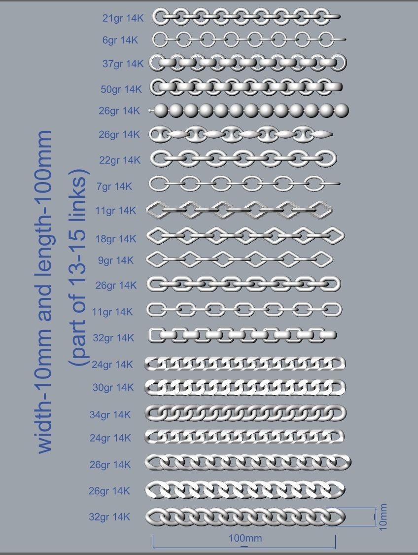 set 1 of simple chains 3D print model_10