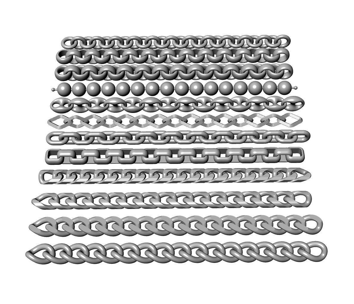 set 1 of simple chains 3D print model_9