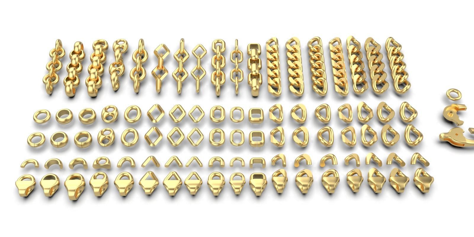 set 1 of simple chains 3D print model_12