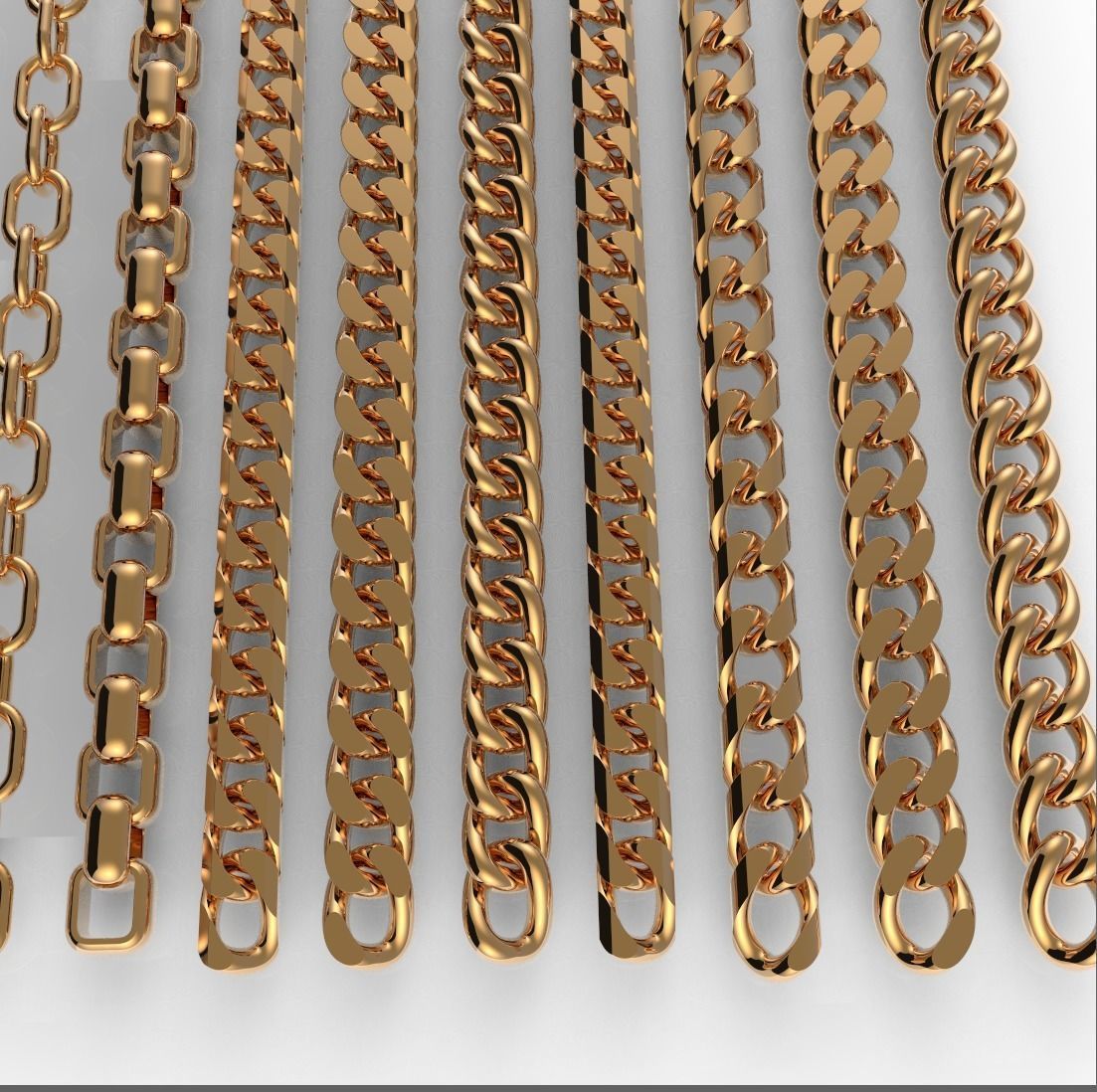 set 1 of simple chains 3D print model_3