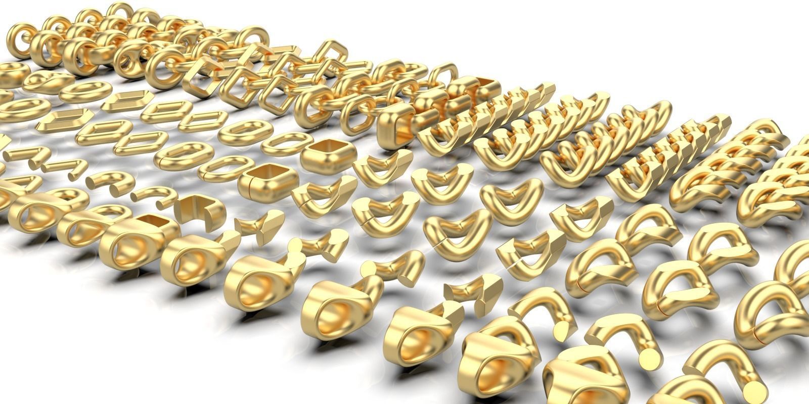set 1 of simple chains 3D print model_13