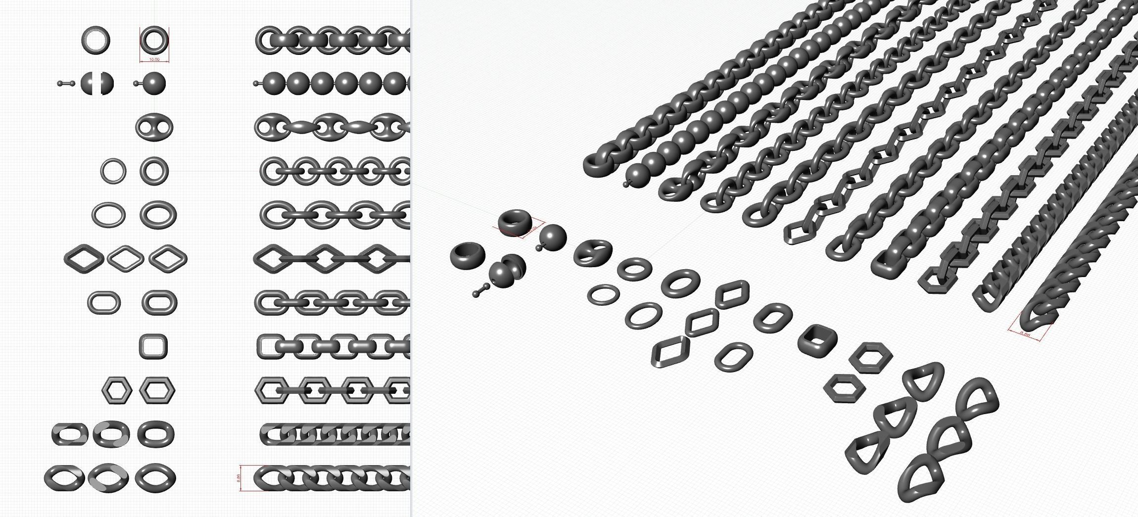 set 1 of simple chains 3D print model_7