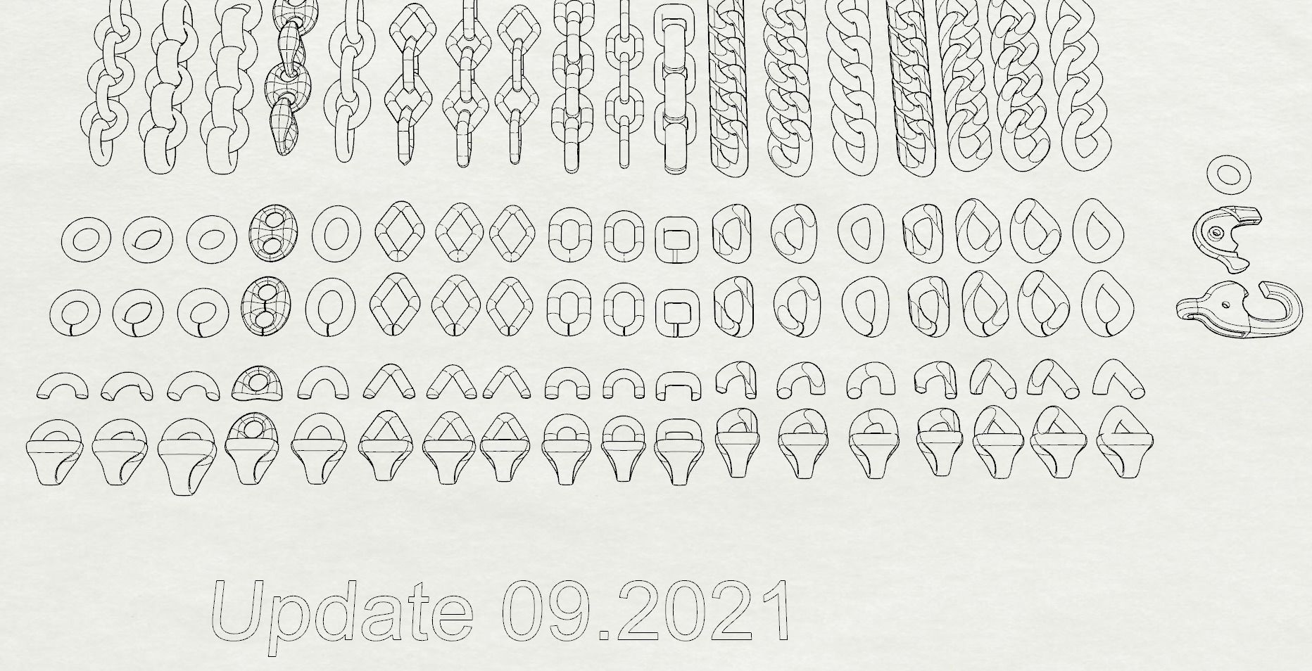 set 1 of simple chains 3D print model_11