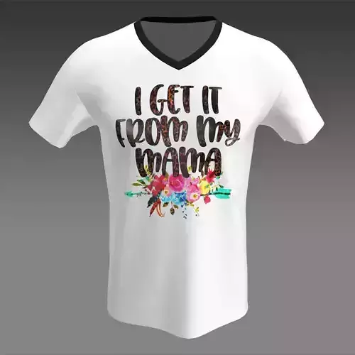 White T-Shirt Special for  mama With Flower Print