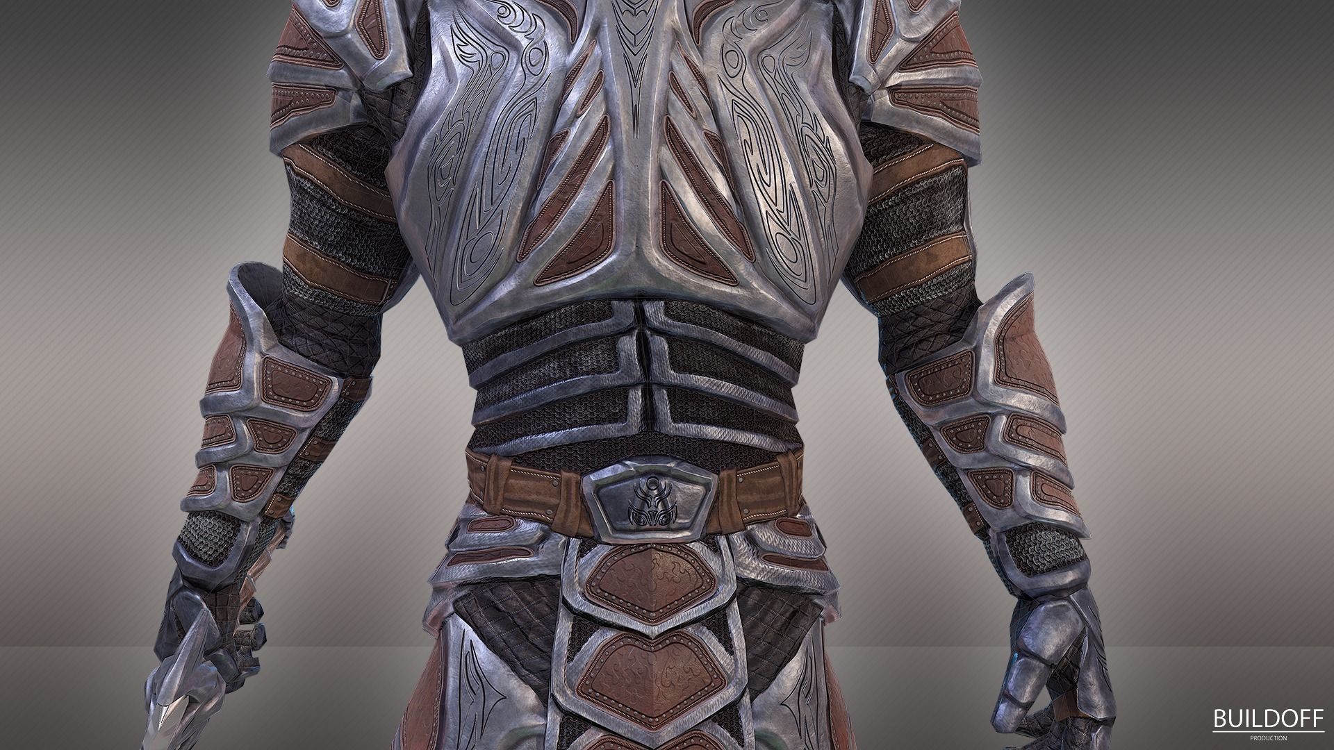 Medieval warrior Low-poly 3D model_3