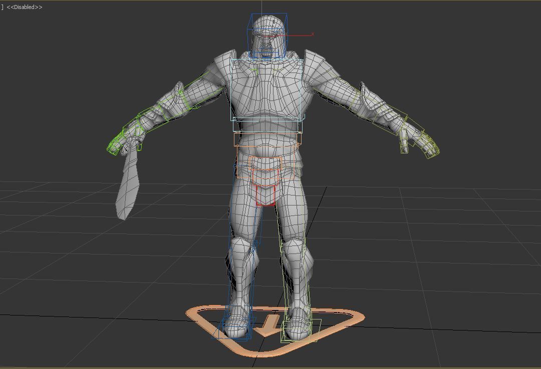 Medieval warrior Low-poly 3D model_9