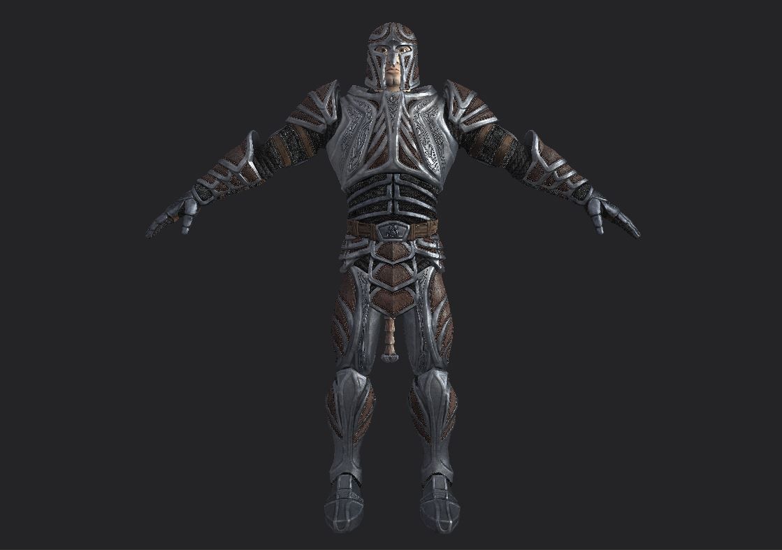 Medieval warrior Low-poly 3D model_7