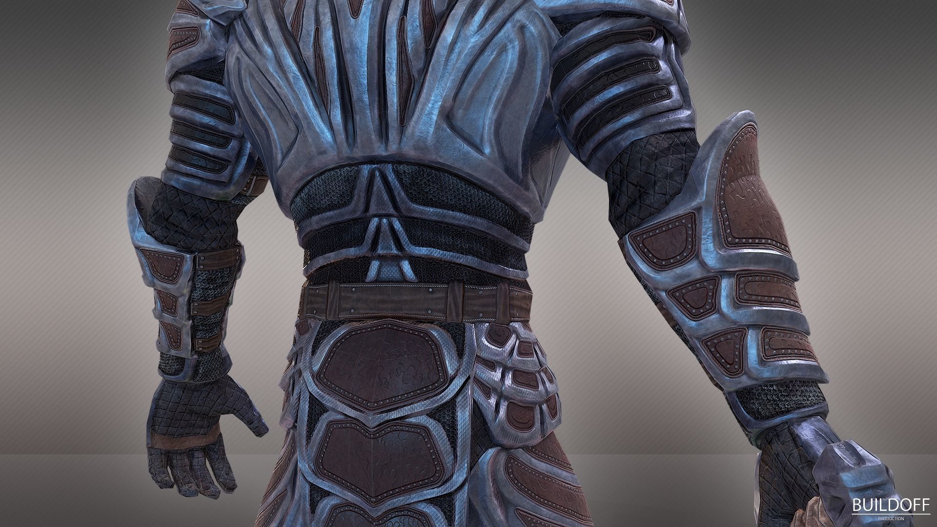 Medieval warrior Low-poly 3D model_4