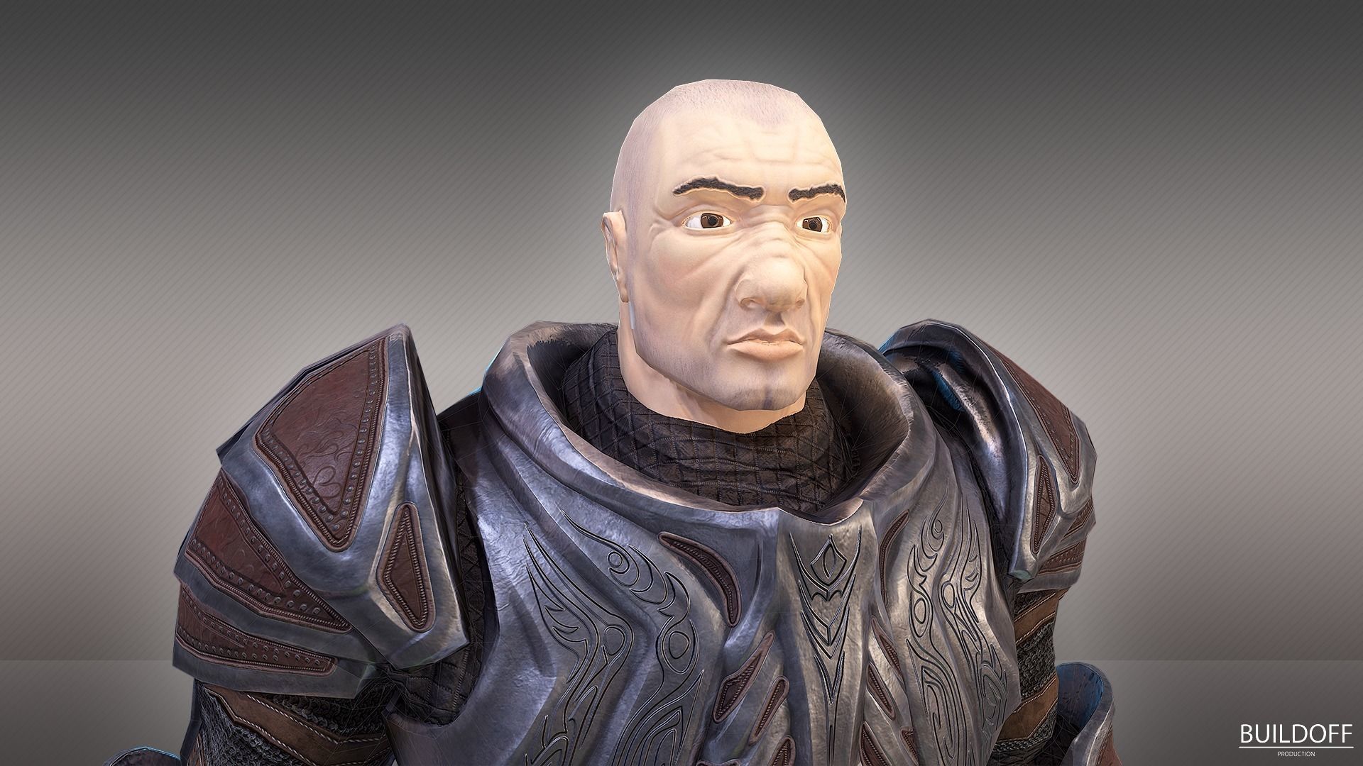 Medieval warrior Low-poly 3D model_5