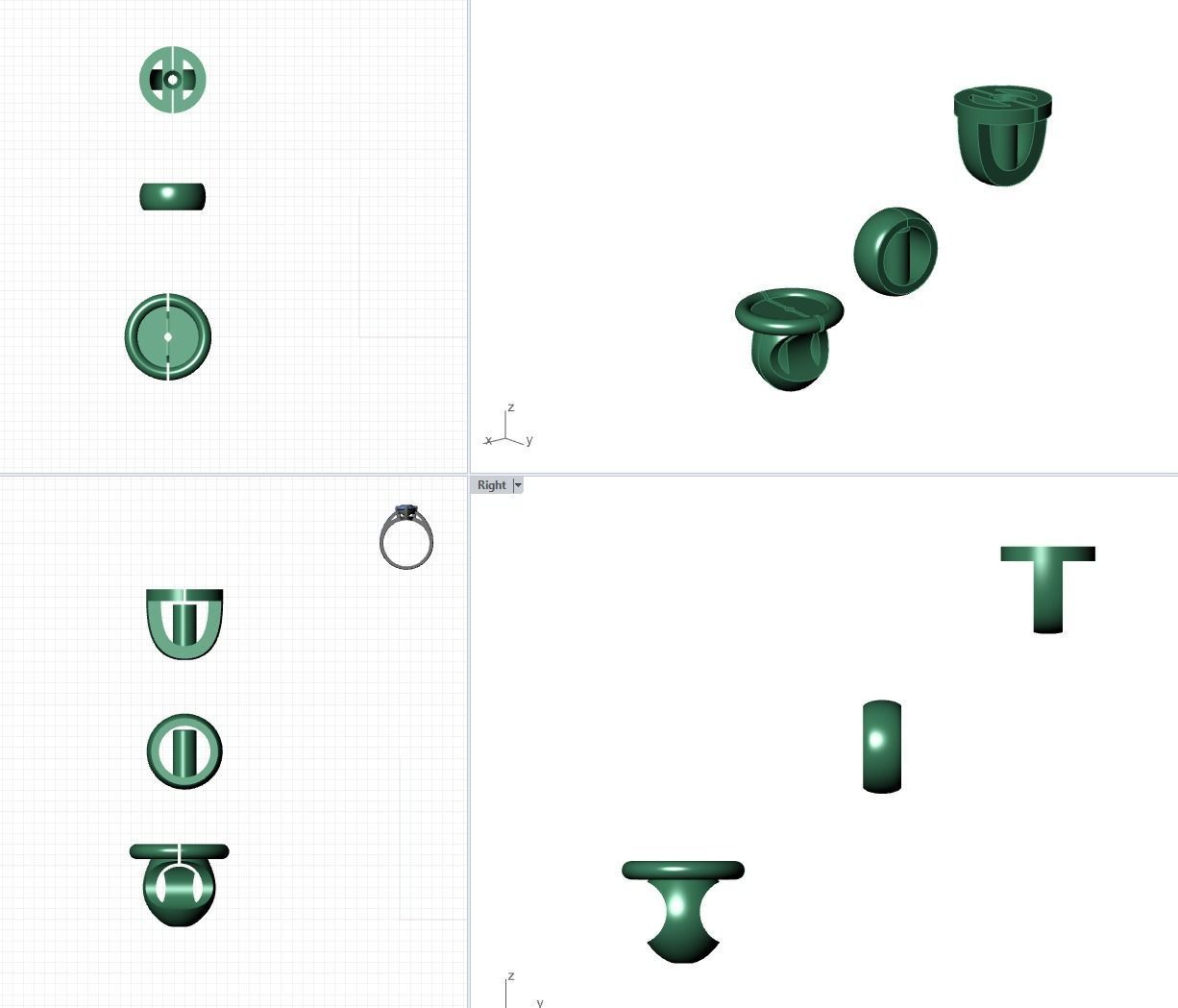 Set of earring back 3D print model_3