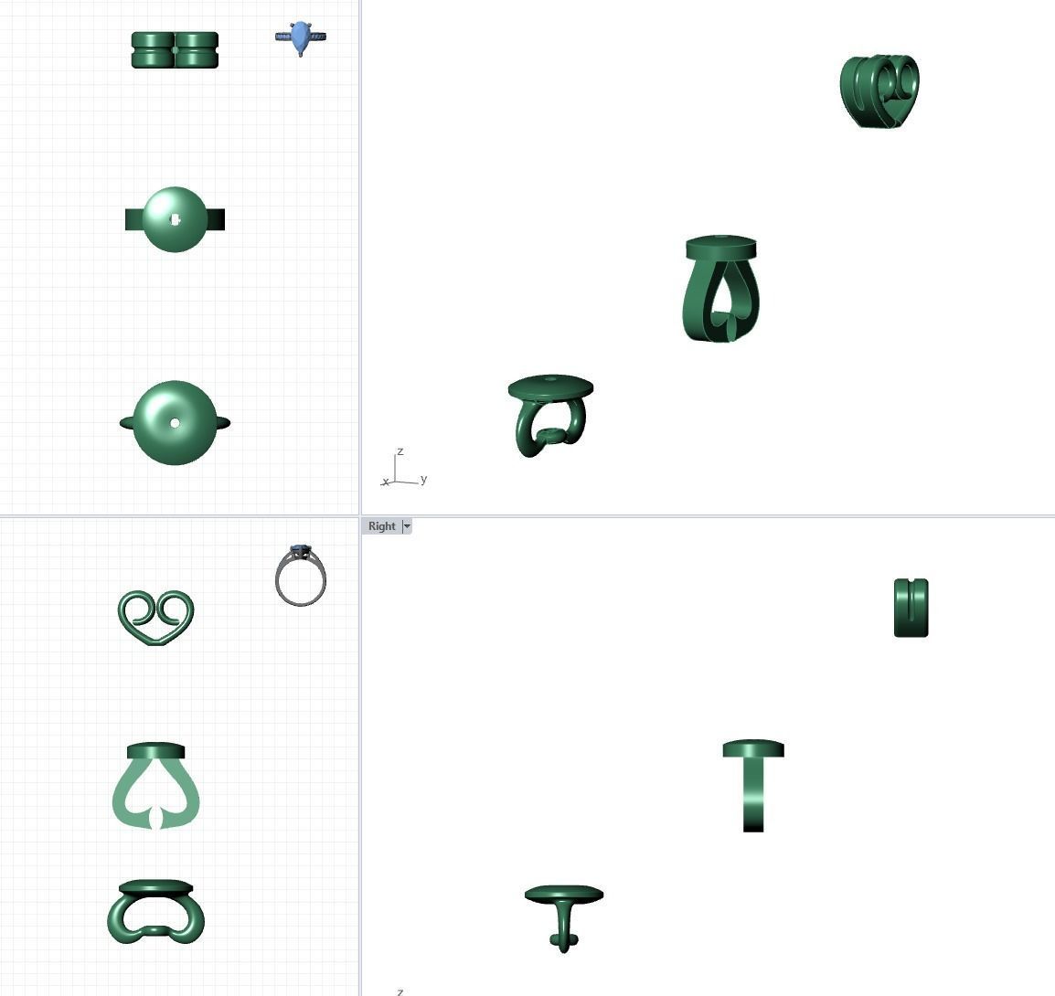 Set of earring back 3D print model_5