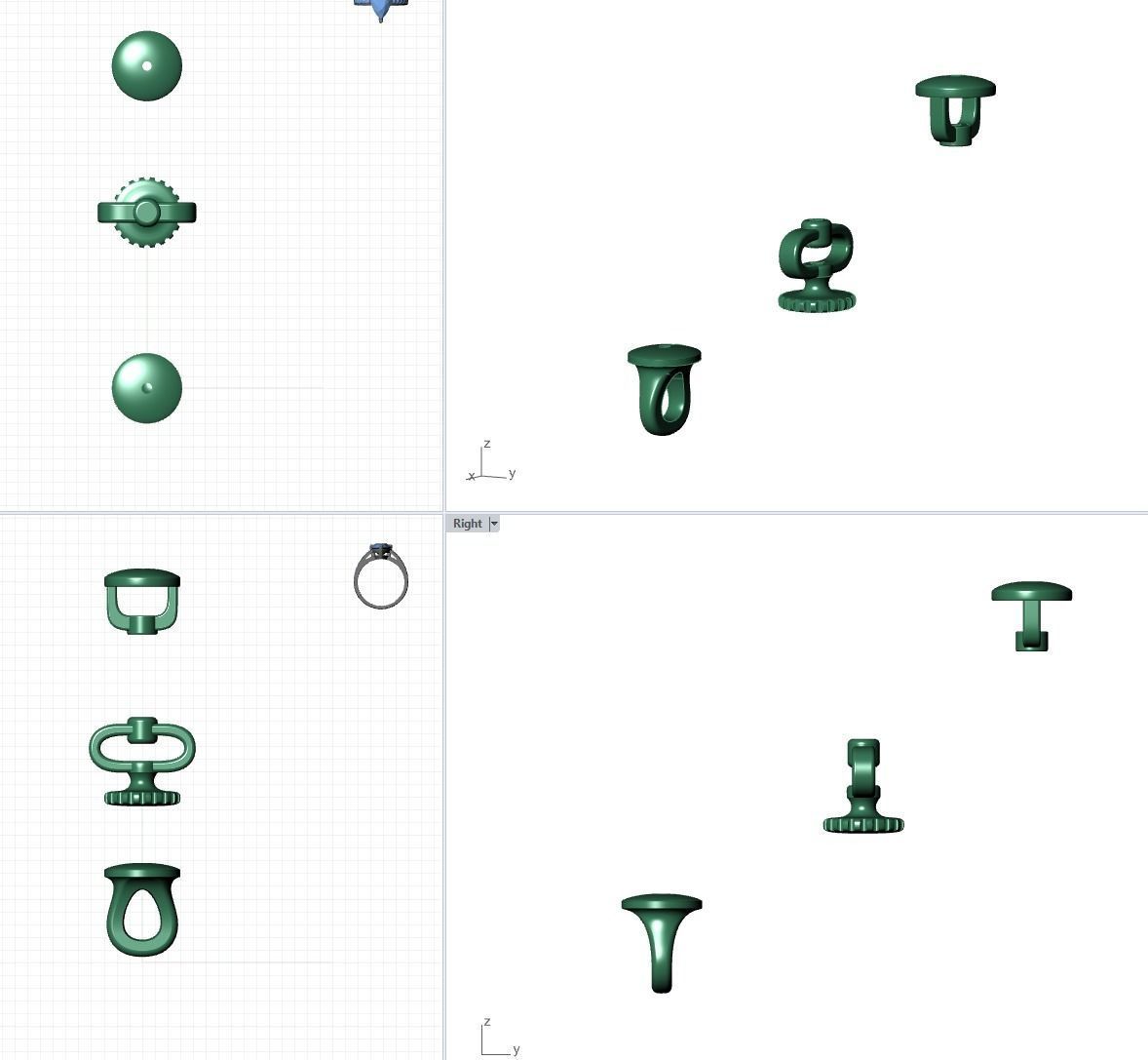 Set of earring back 3D print model_4
