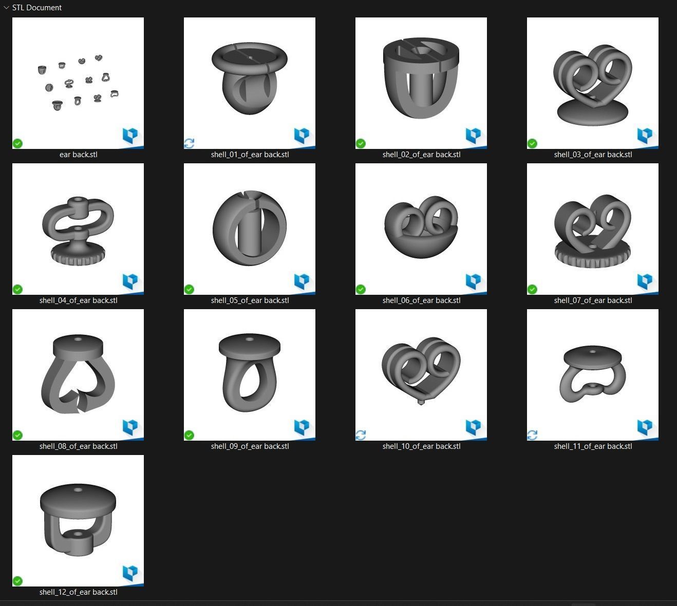 Set of earring back 3D print model_12