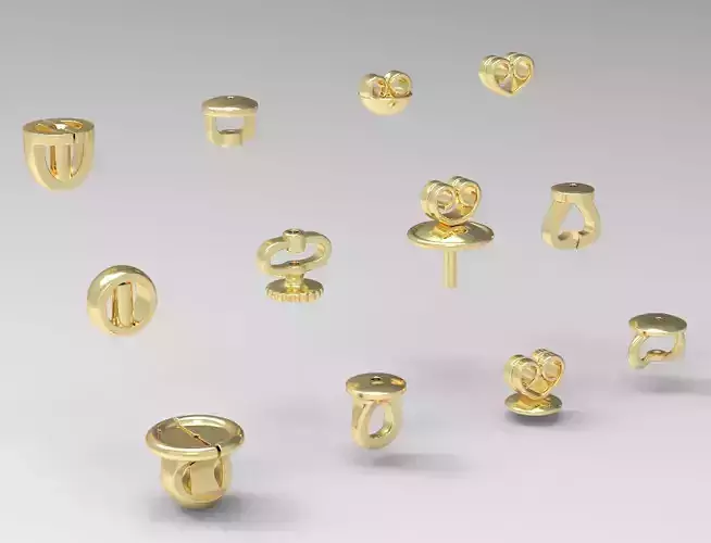 Set of earring back 3D print model
