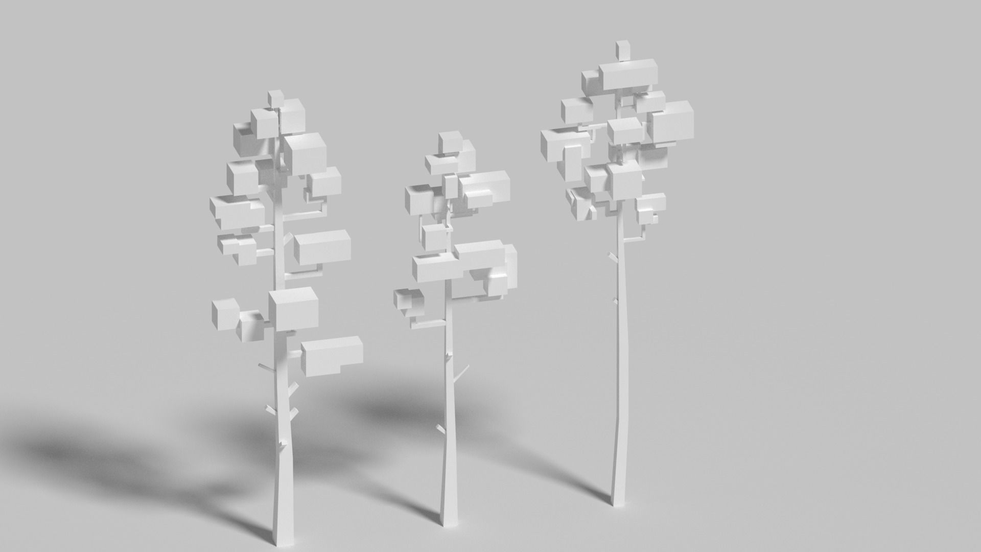 Tree voxel Trees Low-poly 3D model_1