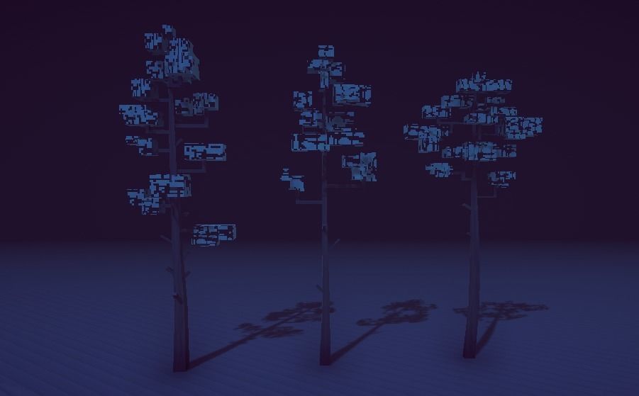 Tree voxel Trees Low-poly 3D model_5