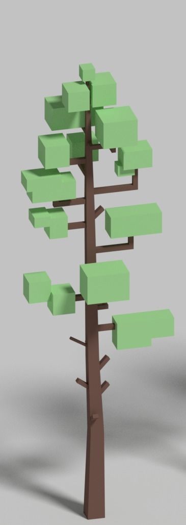 Tree voxel Trees Low-poly 3D model_2