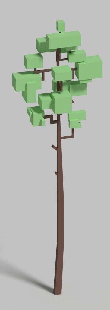 Tree voxel Trees Low-poly 3D model_4