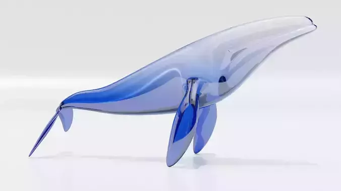 Glass whale Free 3D model