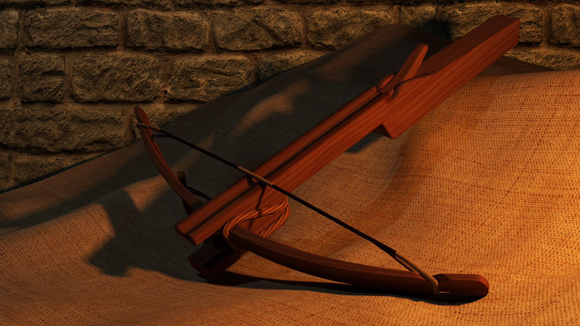 Early medieval 11th century light hunting crossbow 3D model_9