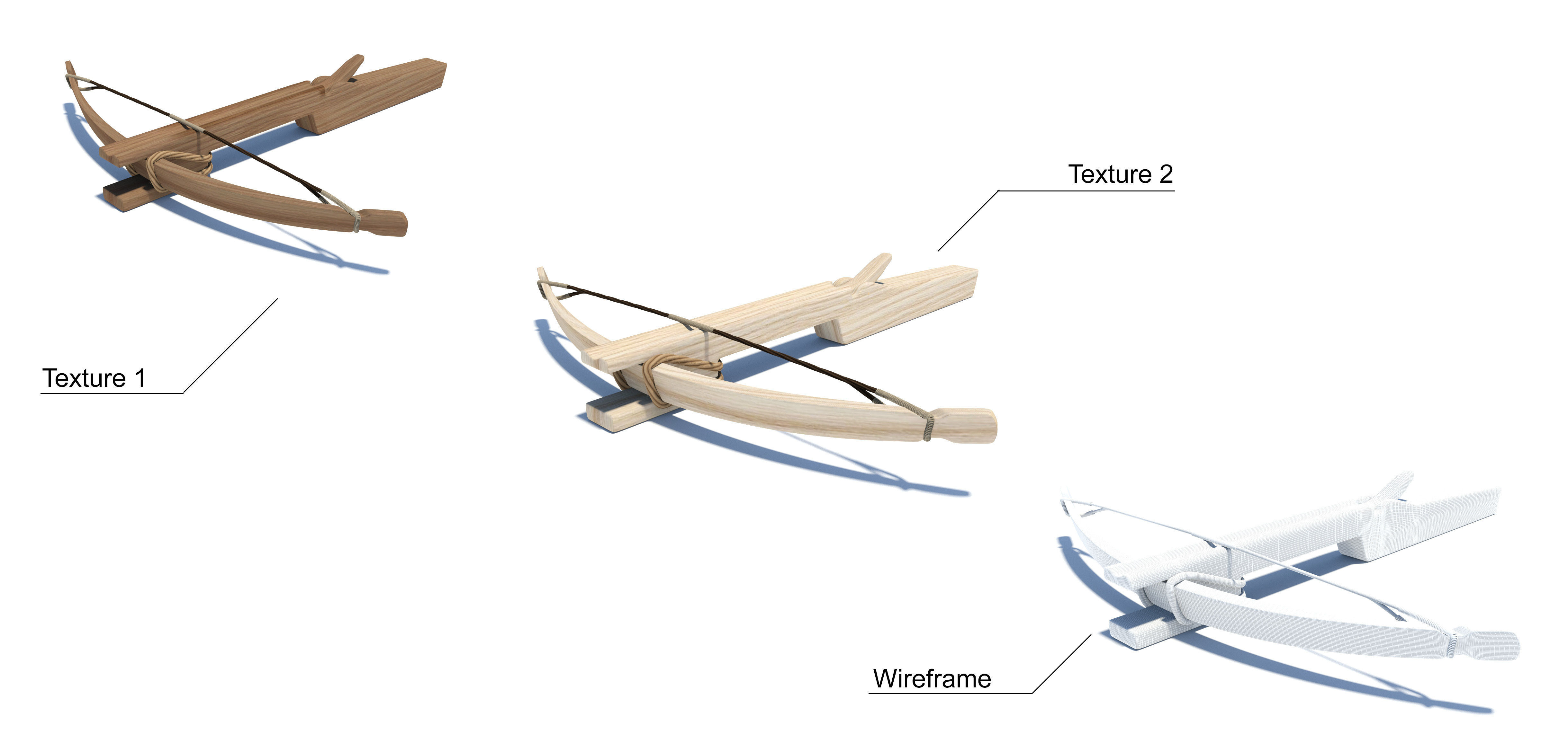 Early medieval 11th century light hunting crossbow 3D model_2
