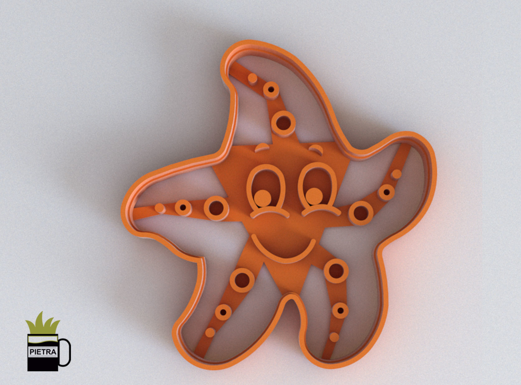 Molde cortante de galletas fondant sirenita y amigos impresion  3D model_6