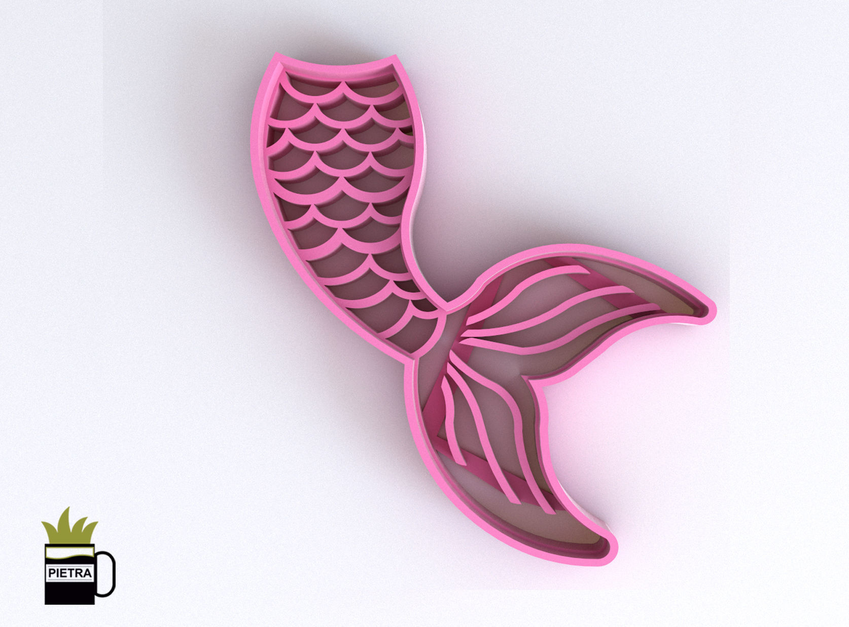 Molde cortante de galletas fondant sirenita y amigos impresion  3D model_2